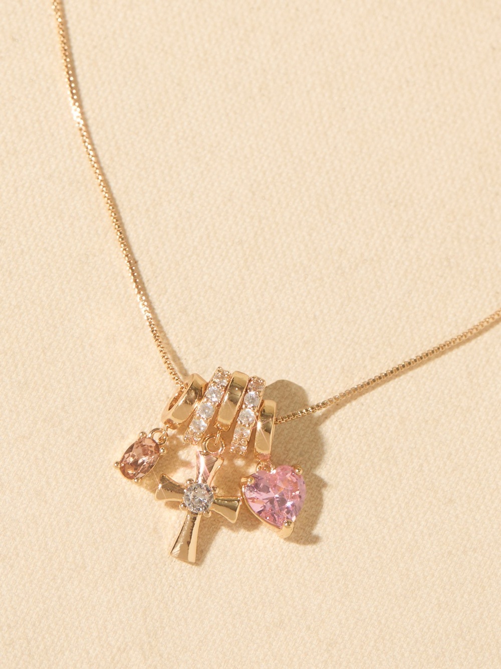 Altar'd State Heart Cross Charm Necklace